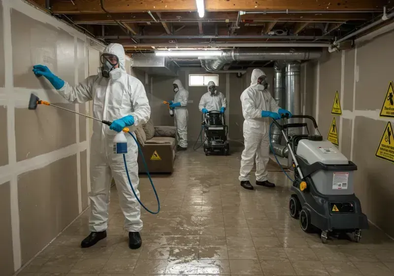 Basement Moisture Removal and Structural Drying process in Wyndham, VA